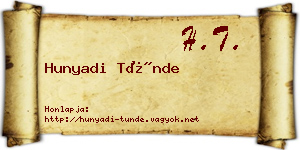 Hunyadi Tünde névjegykártya